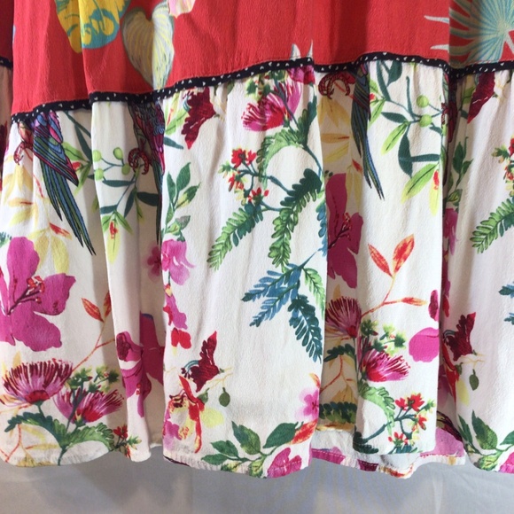 John Mark women’s size XL tunic top patchwork print 3/4 sleeves artsy flowy - Picture 5 of 7